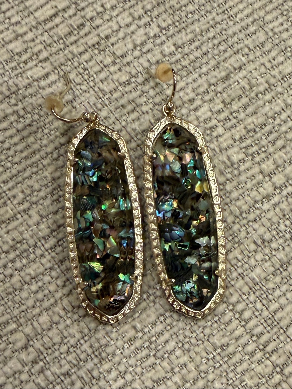 Kendra Scott Abalone Shell Gold Statement Drop Earrings